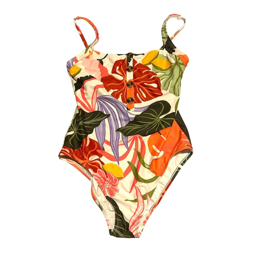 Social Standard by Sanctuary Tropical Floral One Piece Swimsuit Women's Large
